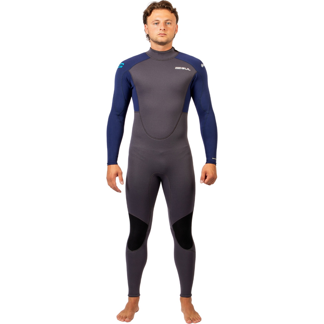 2026 Gul Mens Response Natur 3/2mm Back Zip Wetsuit RE1321-GYBL - Grey / Blue